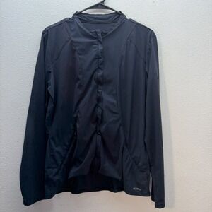 Grey's Anatomy Edge Black‎ Zip Front Scrub Jacket M Spandex Performance Nurse